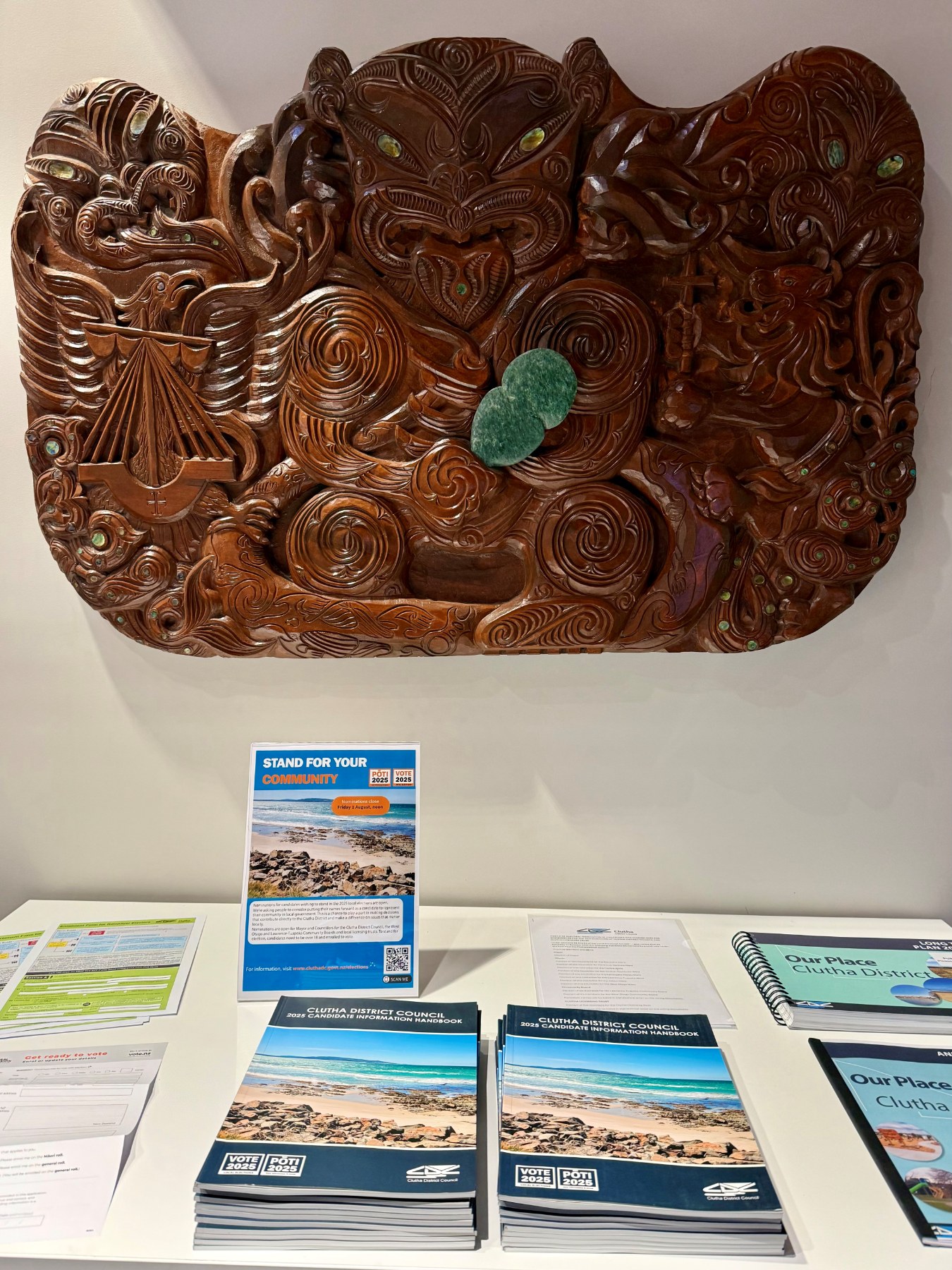 Local body election information for candidates and voters on display at Council’s Rosebank office. 